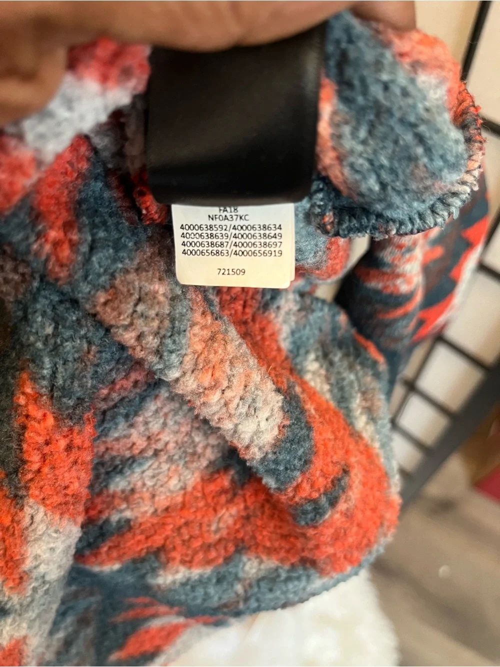 The North Face Men’s Zip Pullover Fleece - Red, Teal & White Aztec